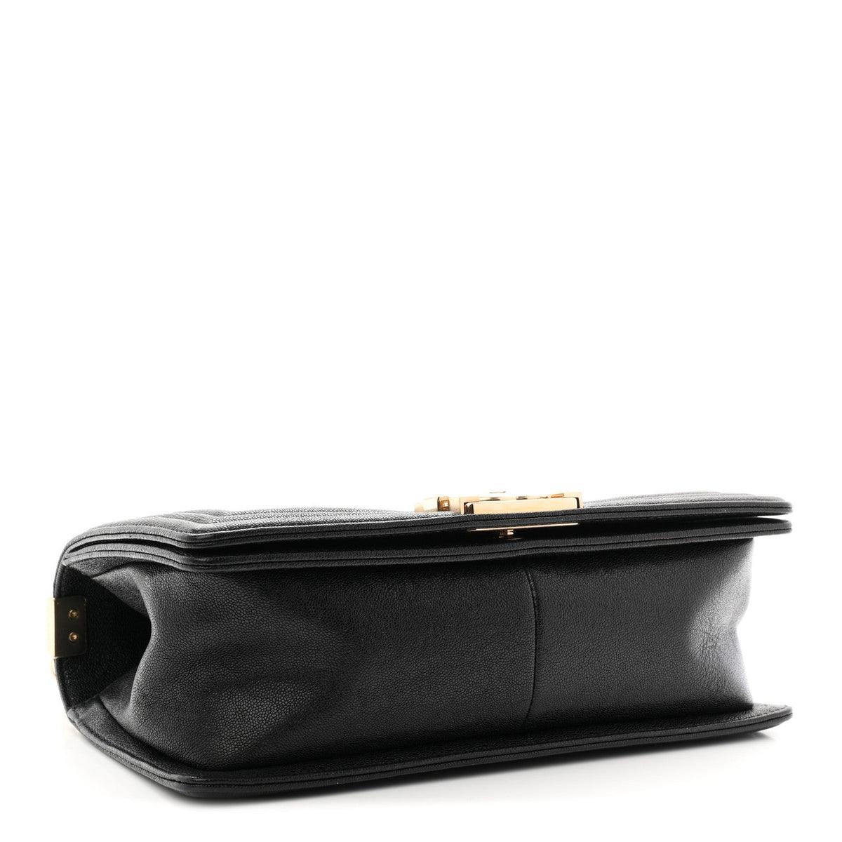 Iridescent Caviar Chevron Quilted Medium Boy Flap Black