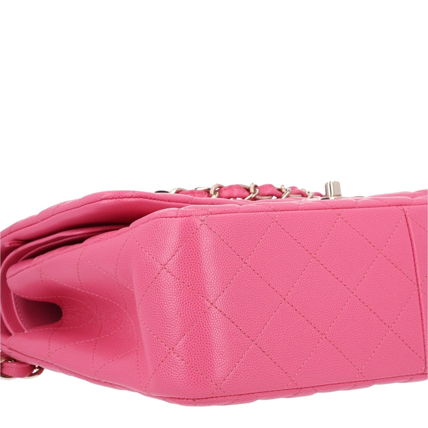 Caviar Quilted Jumbo Double Flap Pink