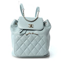 Caviar Quilted Business Affinity Backpack Light Blue