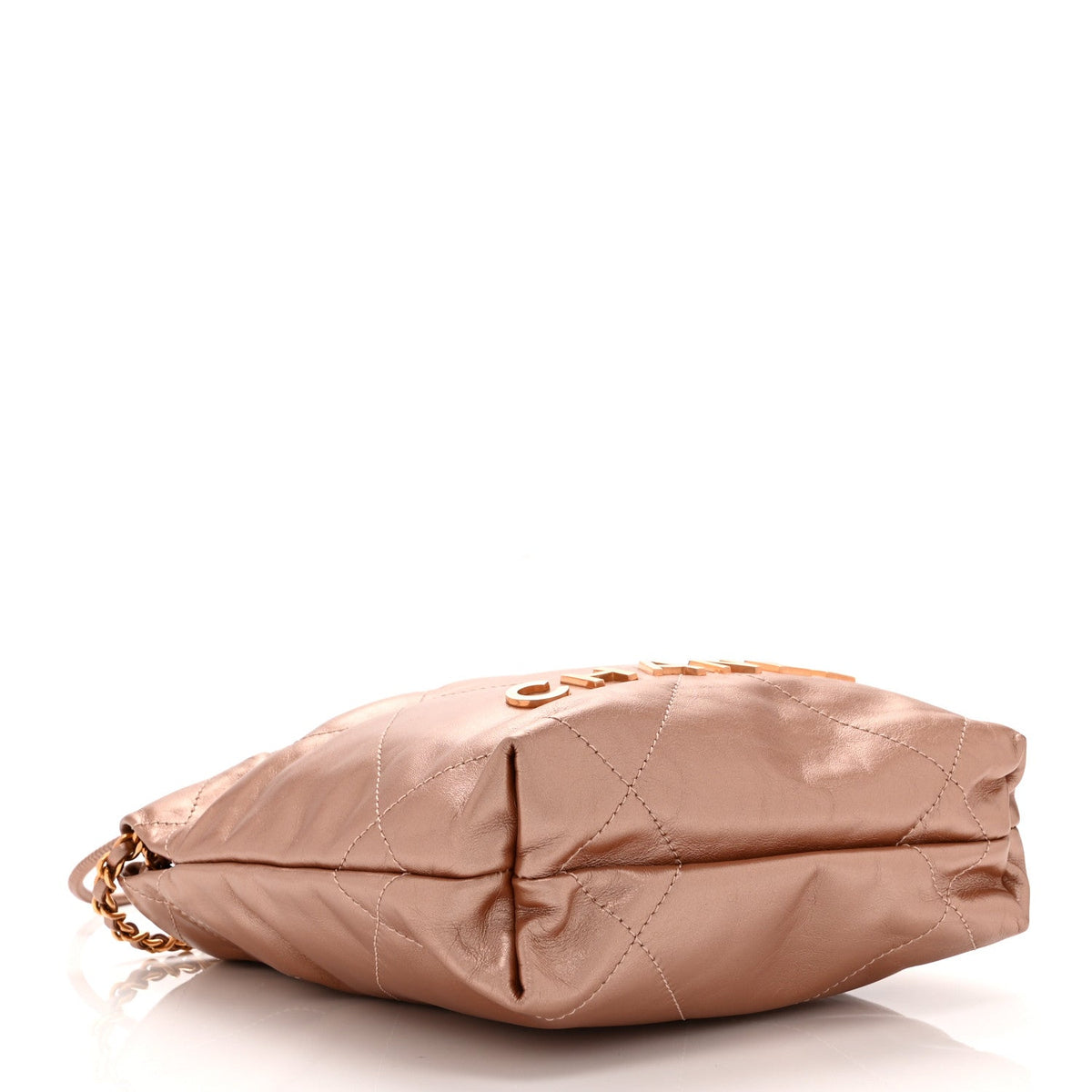 Metallic Calfskin Quilted Mini Chanel 22 Copper