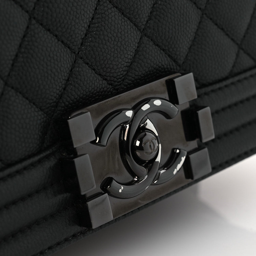 Caviar Quilted Small Boy Flap So Black