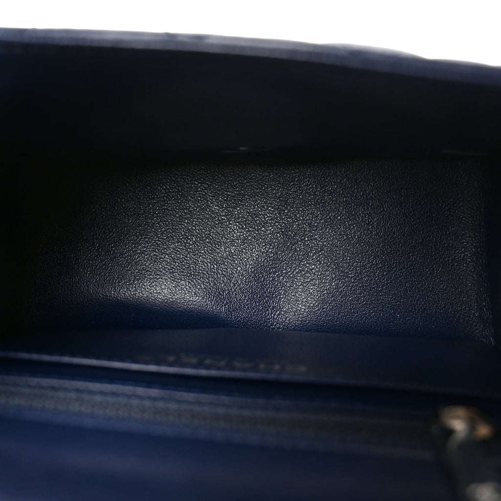 Lambskin Quilted Mini Square Flap Navy