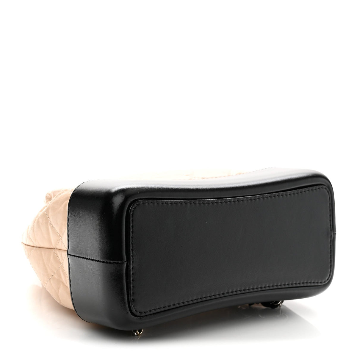 Aged Calfskin Quilted Small Gabrielle Backpack Beige Black