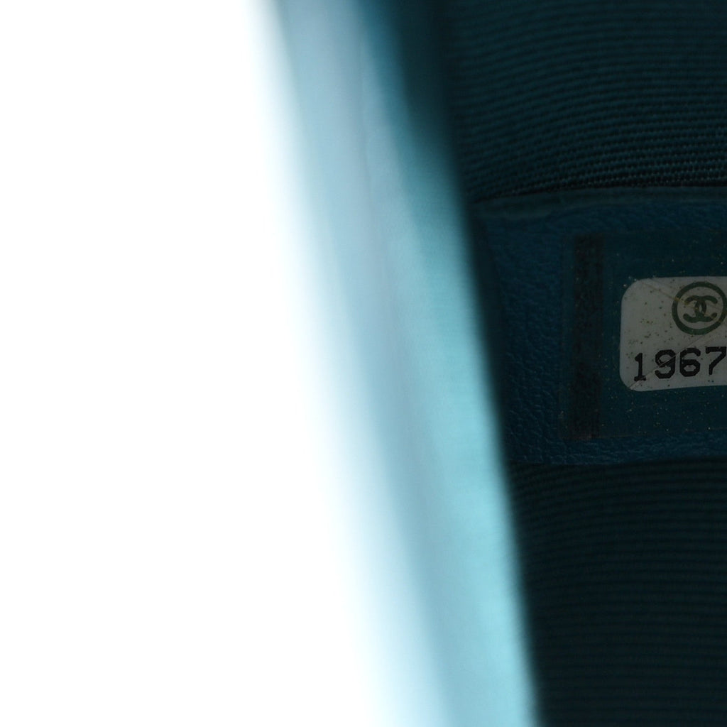 Lambskin Quilted Small Boy Flap Dark Turquoise