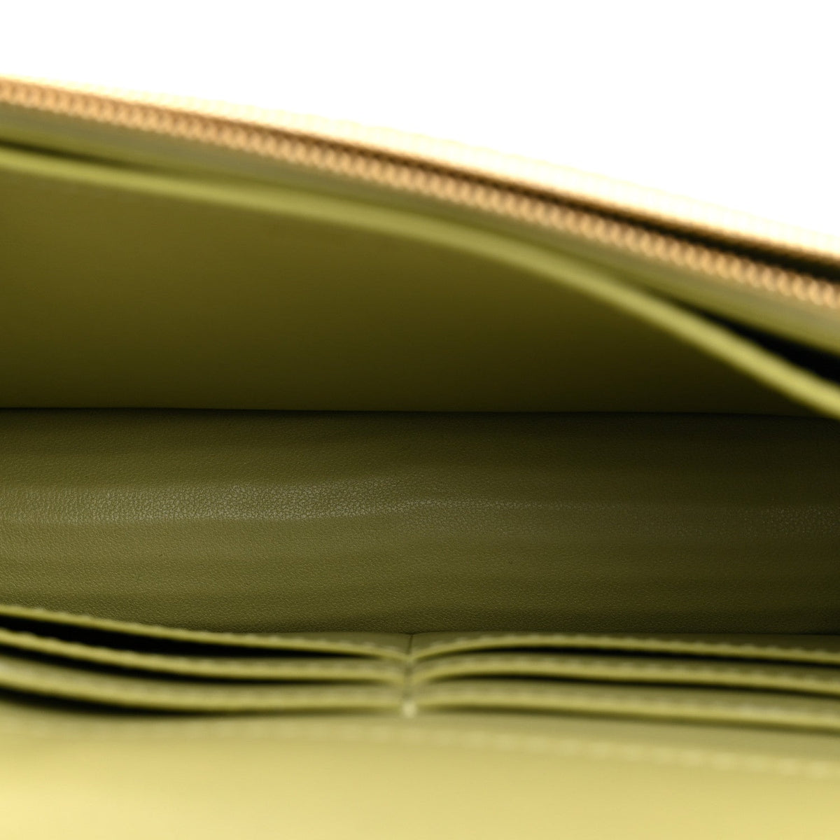 Calfskin Lizard Embossed Wallet On Chain WOC Green