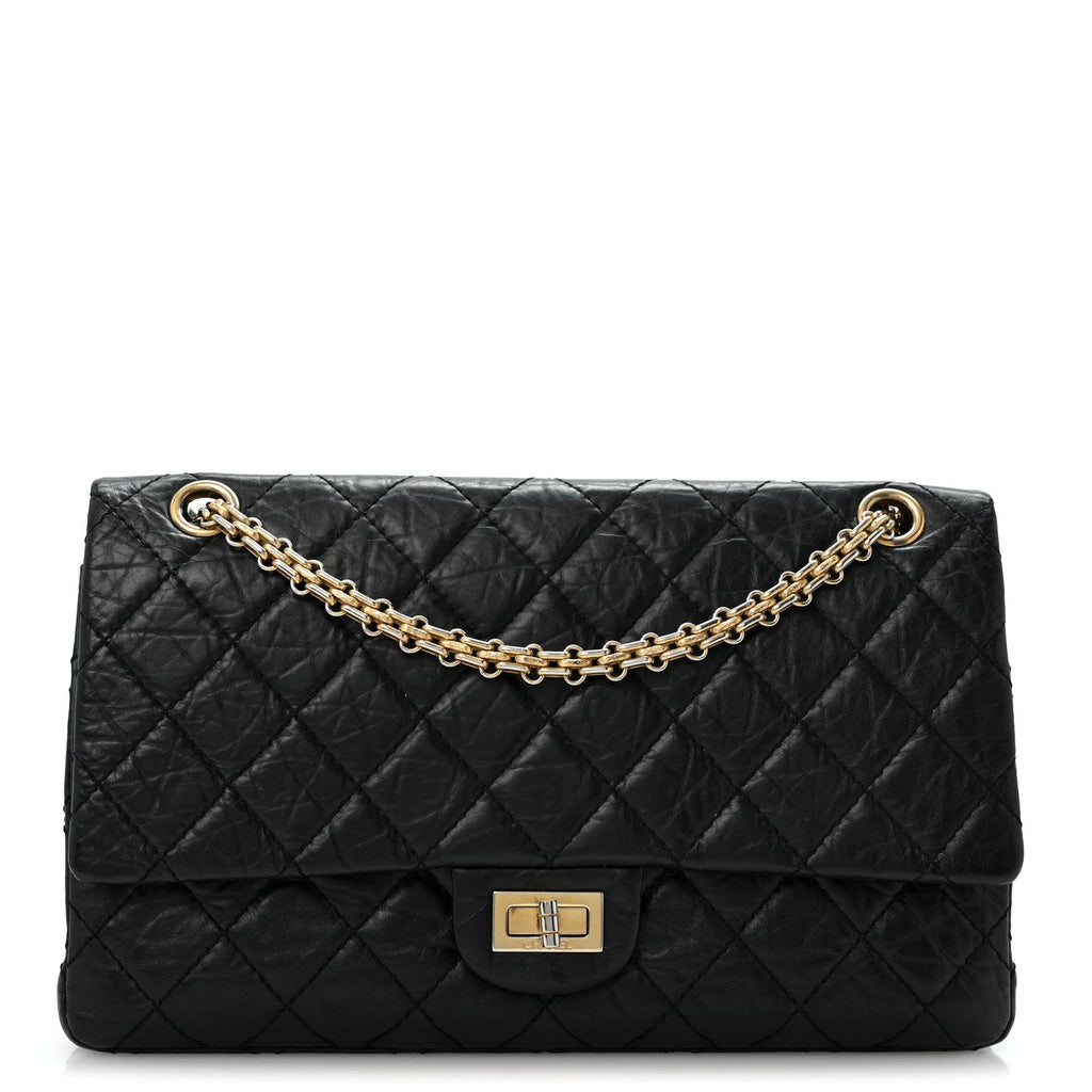 Aged Calfskin Quilted 2.55 Reissue 226 Flap Black