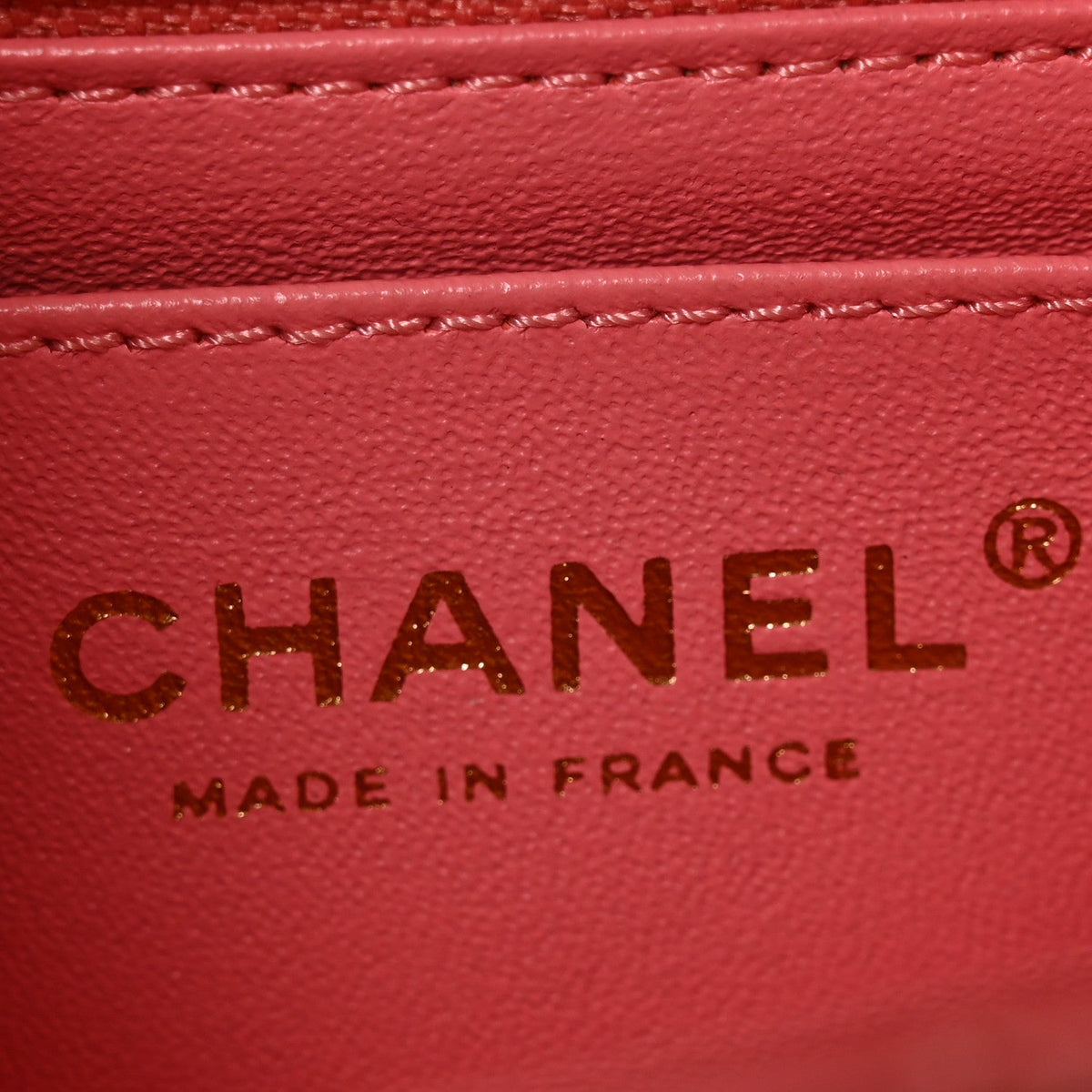 Aged Calfskin Quilted 2.55 Reissue Mini Flap Coral