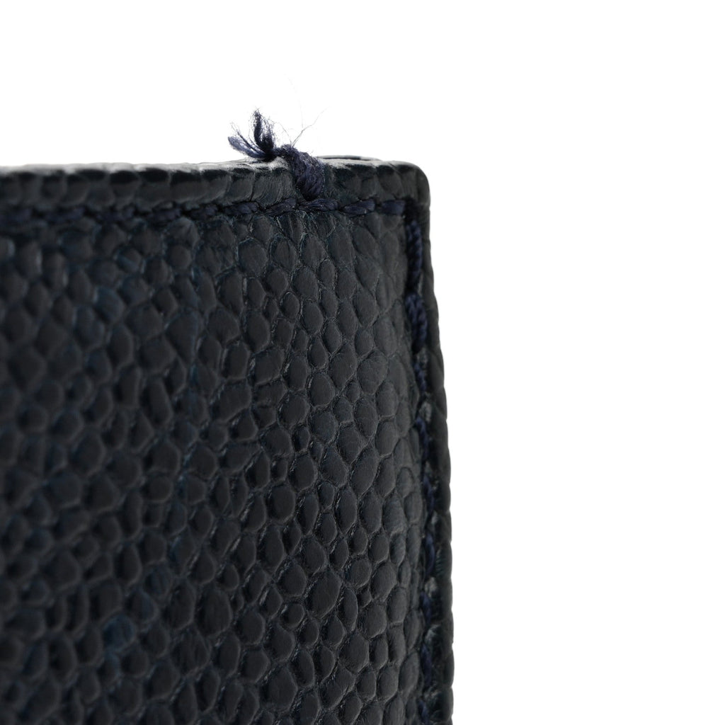Caviar Quilted Medium Boy Flap Navy