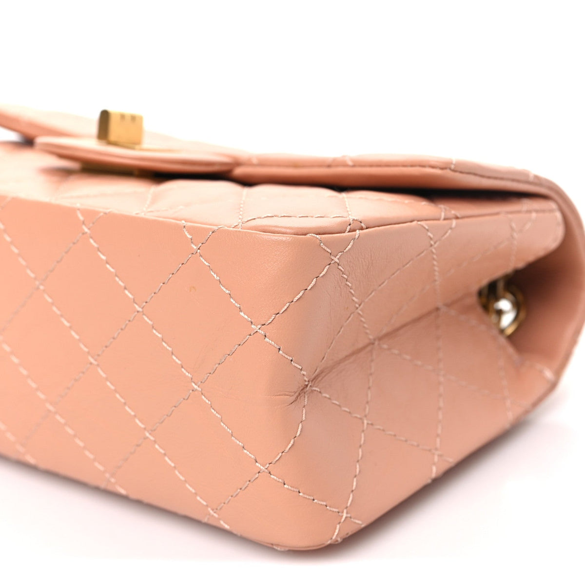 Aged Calfskin Quilted 2.55 Reissue Mini Flap Beige