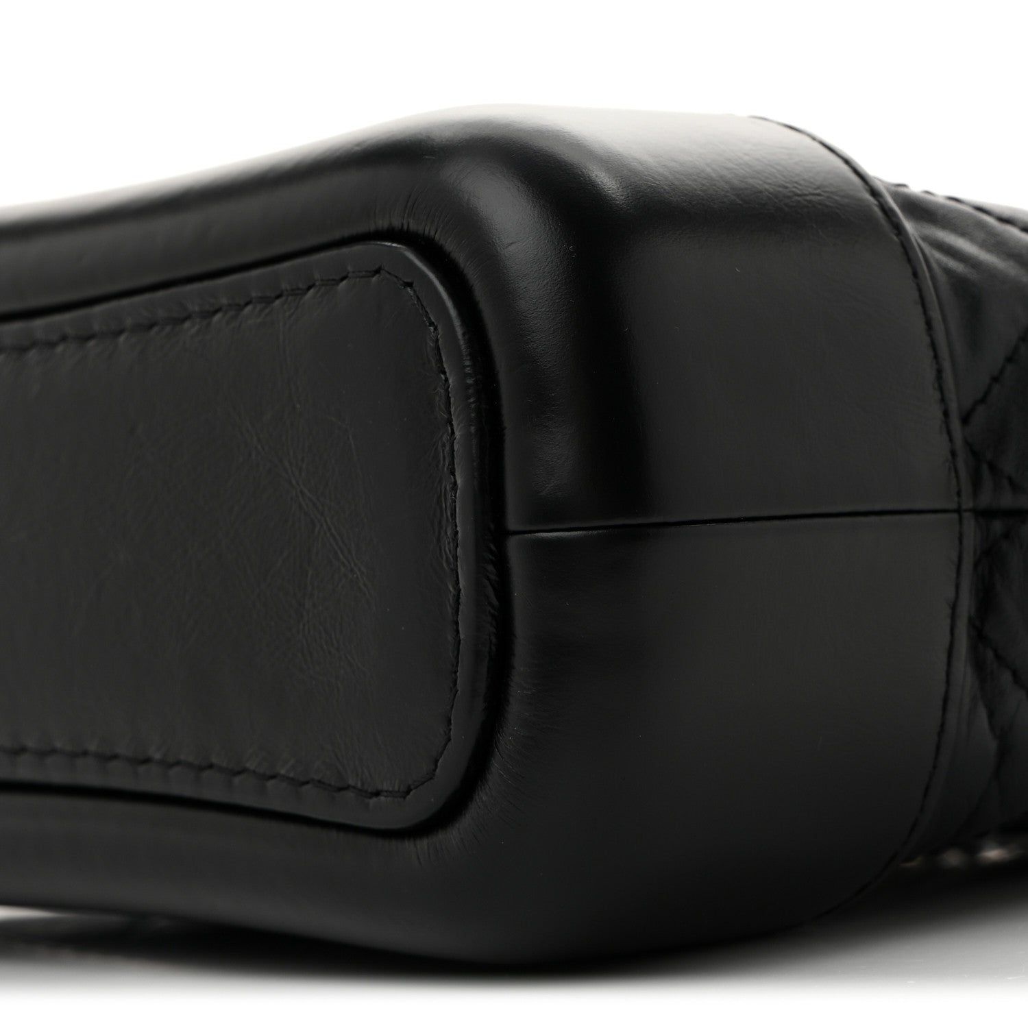 Aged Calfskin Quilted Small Gabrielle Hobo Black