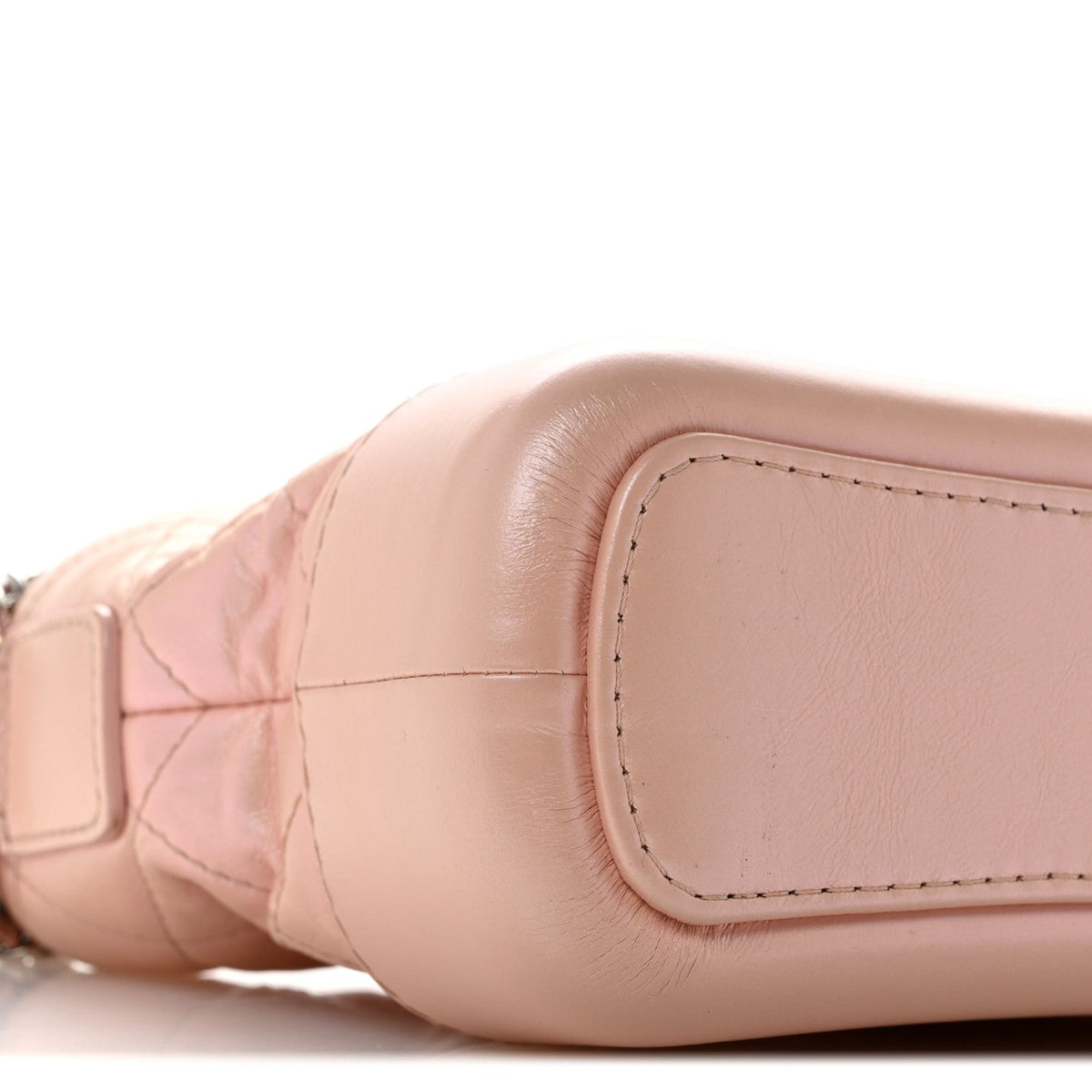 Iridescent Aged Calfskin Quilted Small Gabrielle Hobo Rose Rose