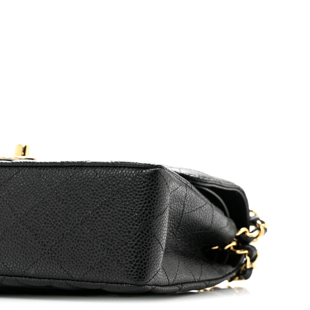 Caviar Quilted Small Double Flap Black