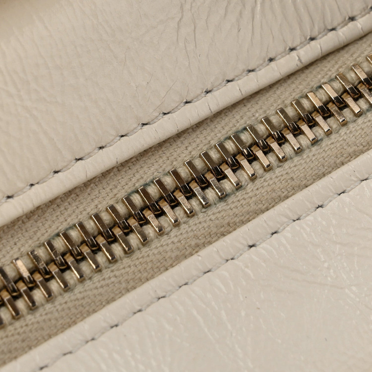 Calfskin Wool Felt Embossed Small Gabrielle Logo Hobo White