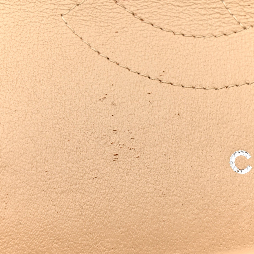 Caviar Quilted Jumbo Double Flap Light Beige