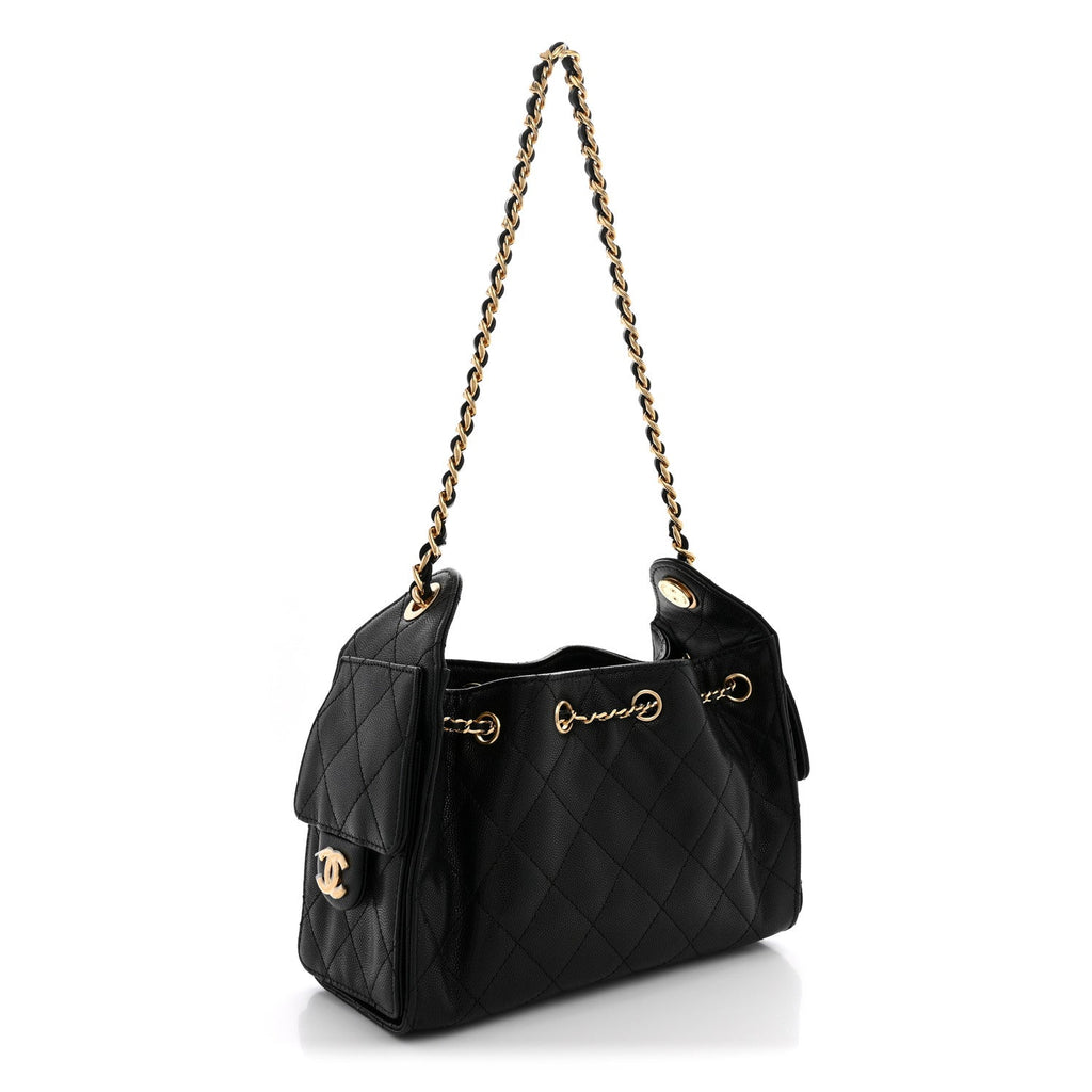 Caviar Quilted Mini Chanel 25 Handbag Black
