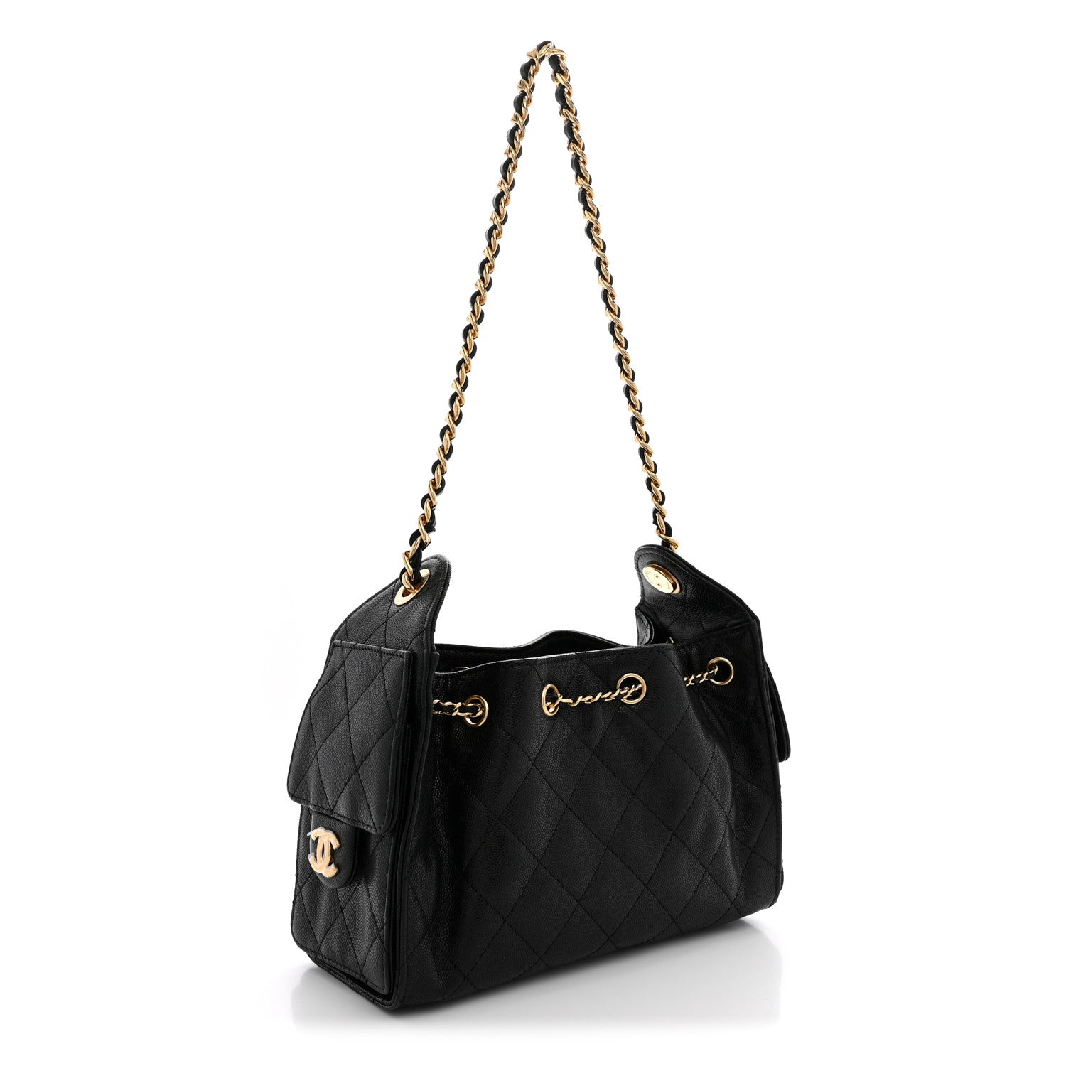 Caviar Quilted Mini Chanel 25 Handbag Black