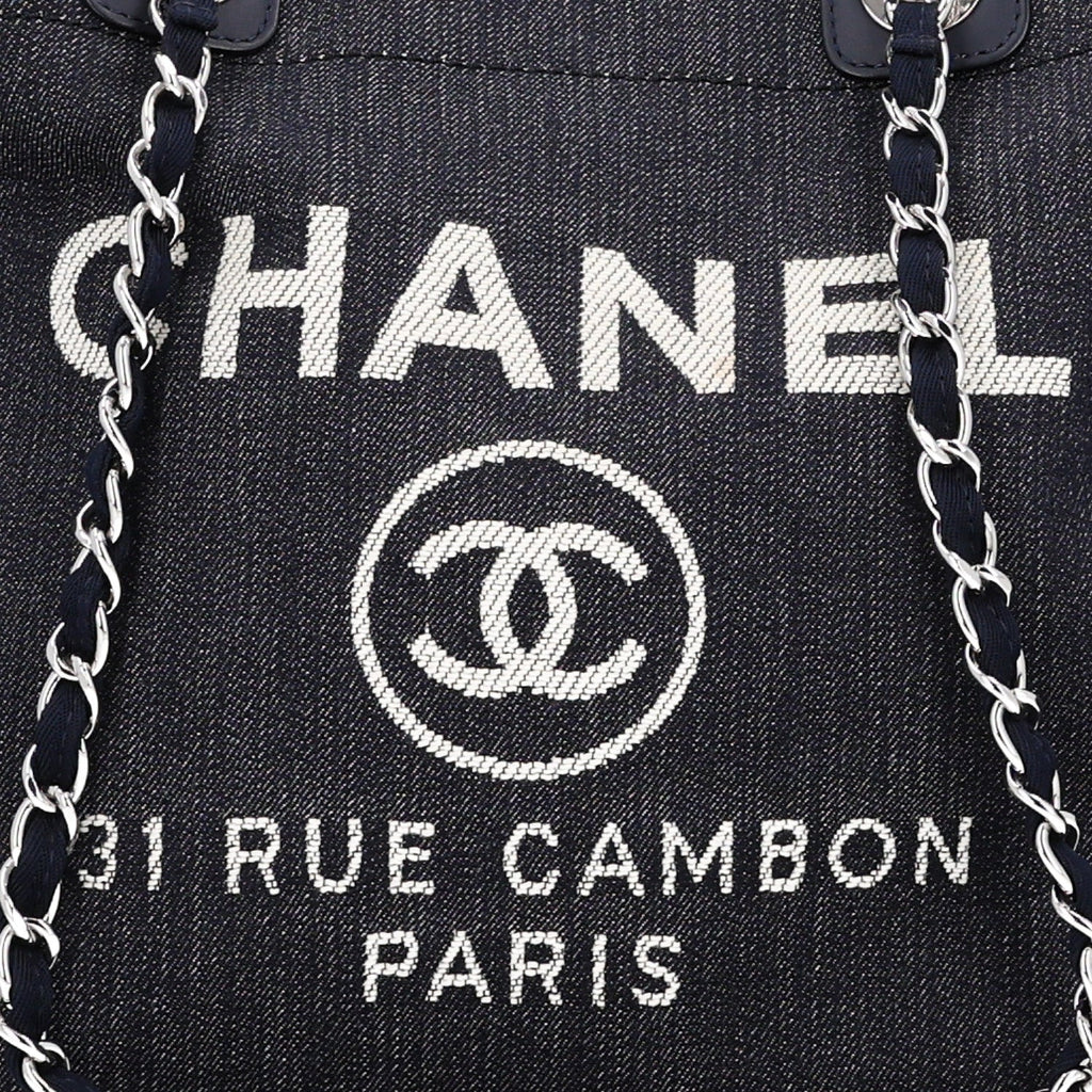 Denim Large Deauville Tote Dark Blue