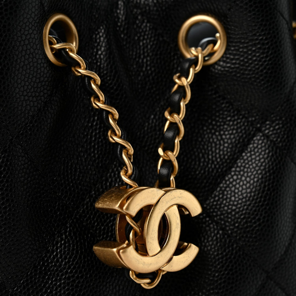 Caviar Quilted Mini Chanel 25 Handbag Black