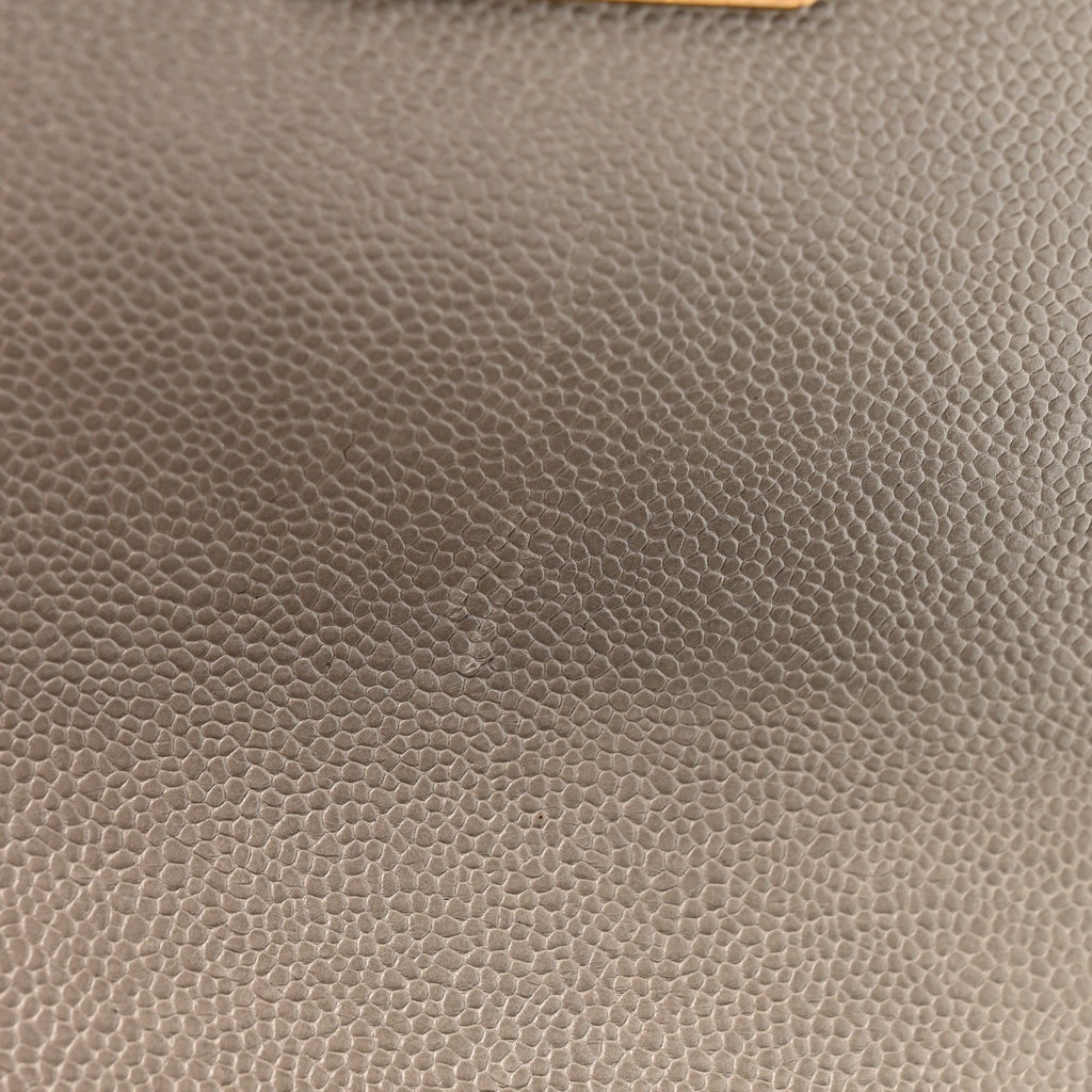 Caviar Quilted Small Boy Flap Grey