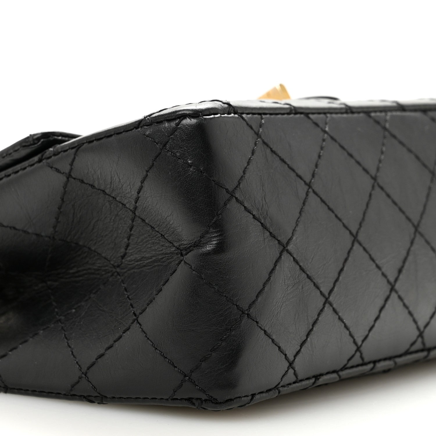 Aged Calfskin Quilted 2.55 Reissue Mini Flap Black