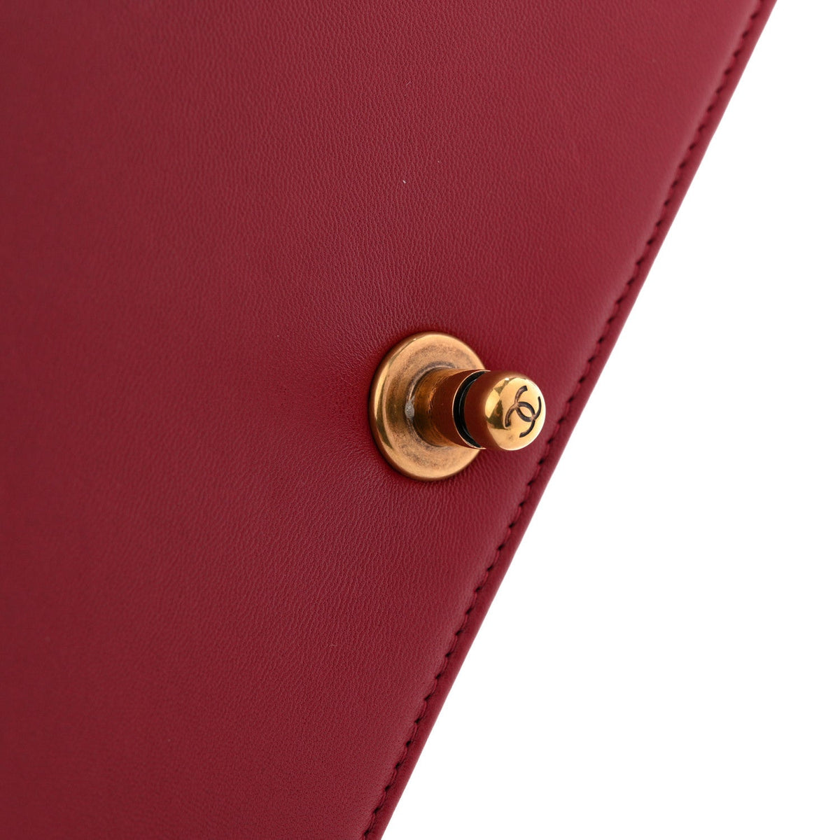 Lambskin Quilted New Medium Boy Flap Dark Red