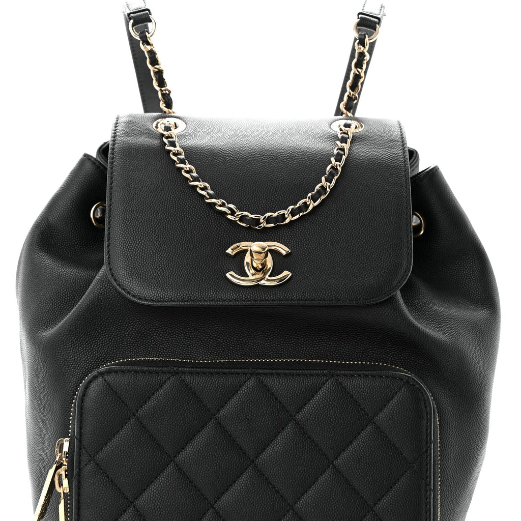 Caviar Quilted Business Affinity Backpack Black