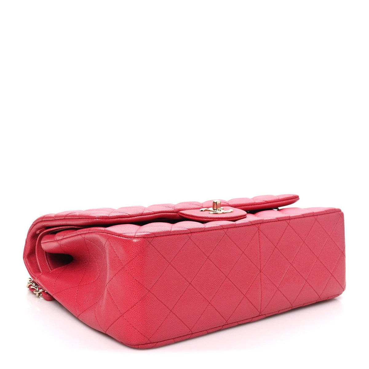 Caviar Quilted Jumbo Double Flap Dark Pink