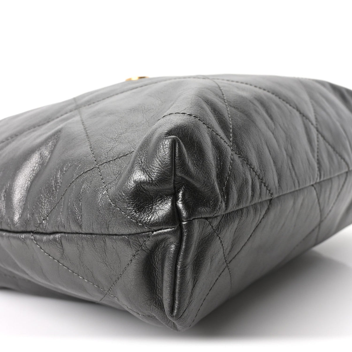 Metallic Calfskin Quilted Small Chanel 22 Ruthenium
