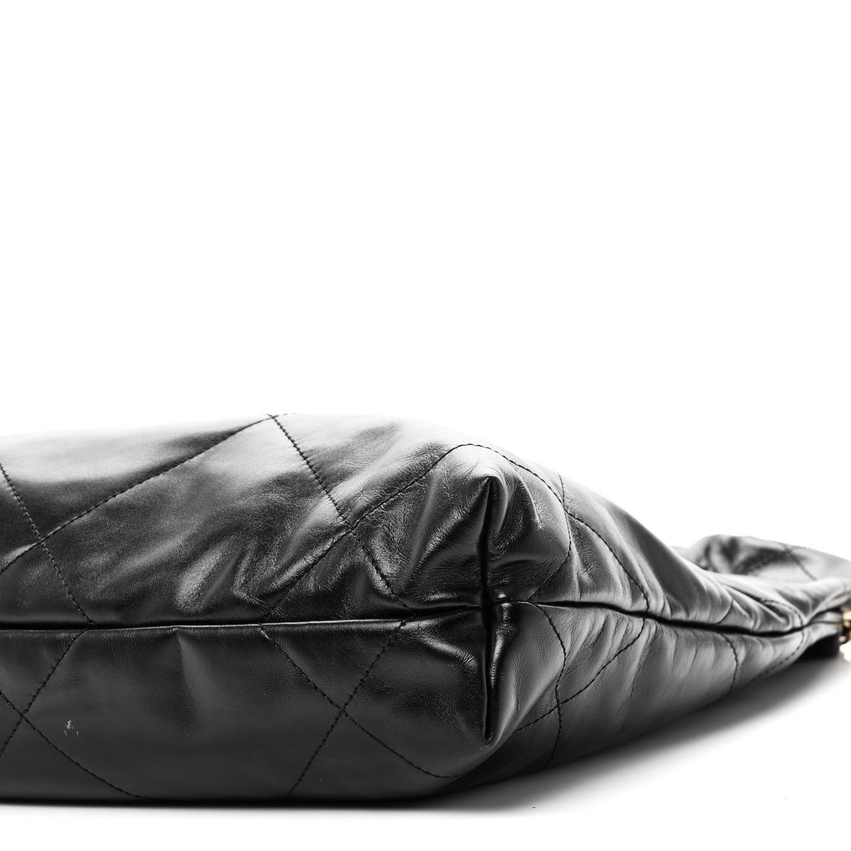 Shiny Calfskin Quilted Small Chanel 22 Black