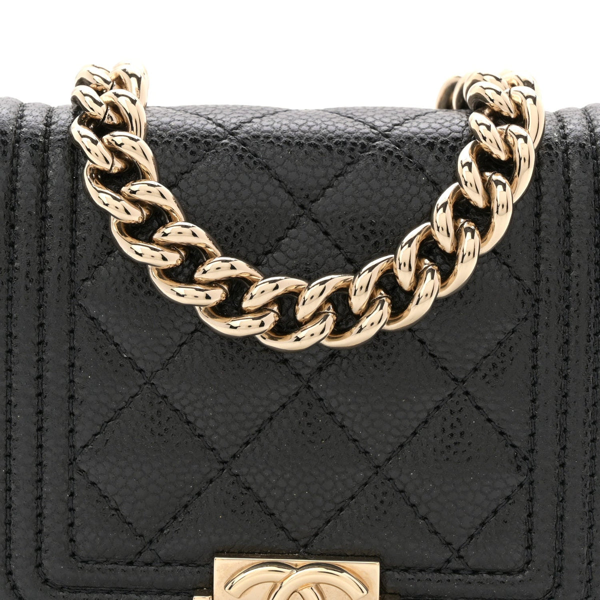 Caviar Quilted Boy Flap Waist Belt Bag Black