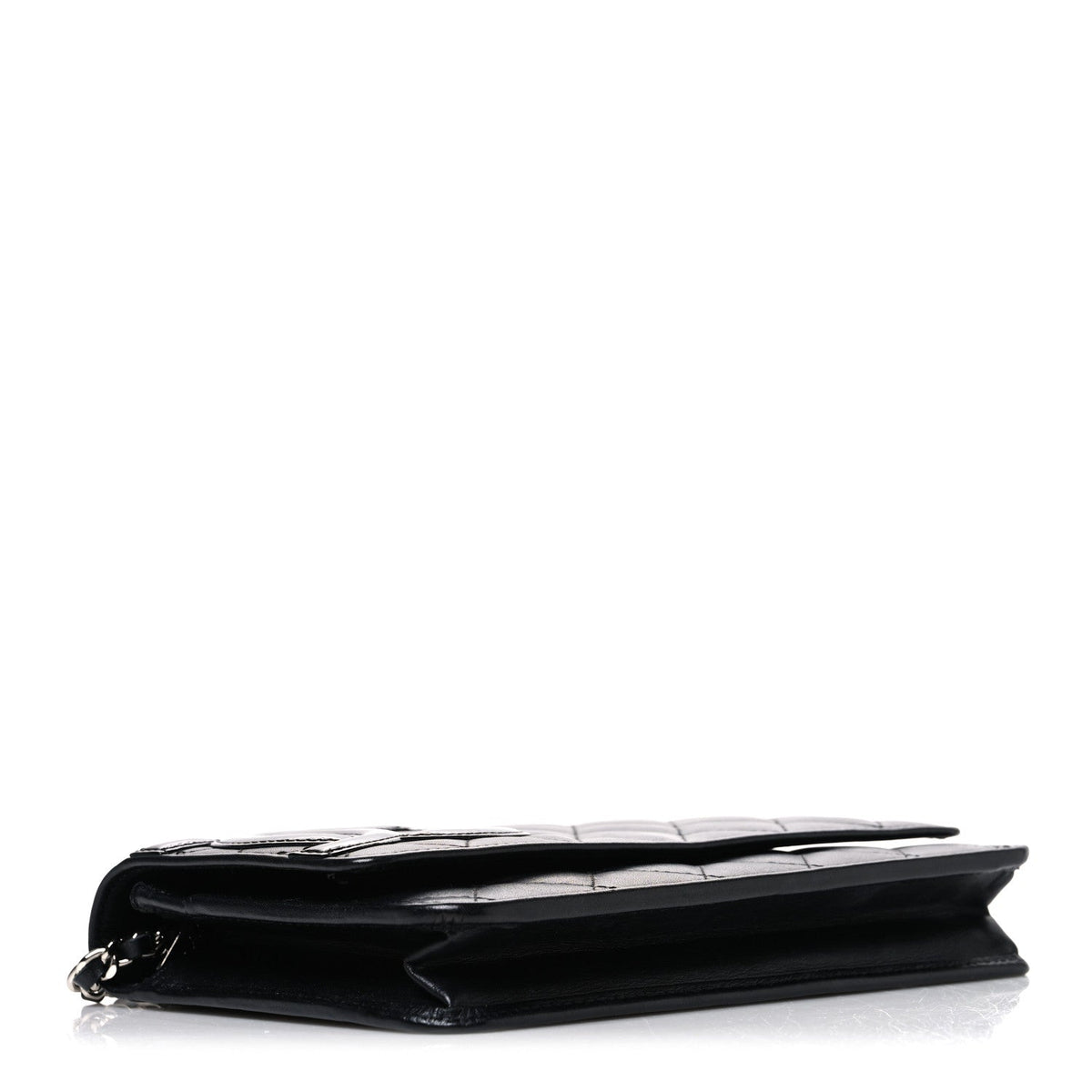 Calfskin Quilted Cambon Wallet on Chain WOC Black