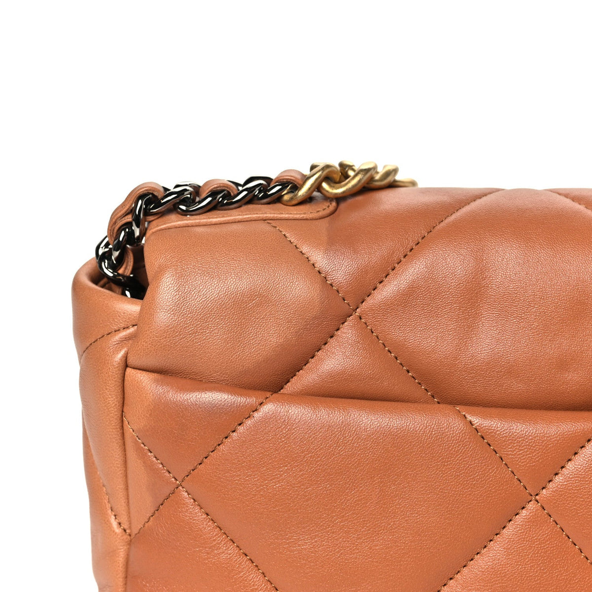 Lambskin Quilted Medium Chanel 19 Flap Brown