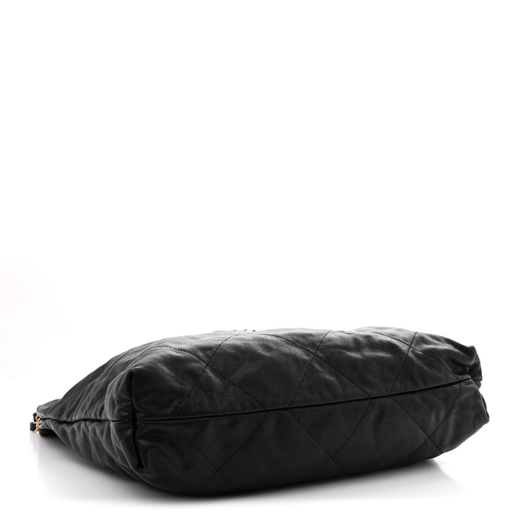Shiny Caviar Quilted Monochrome Small Chanel 22 Black