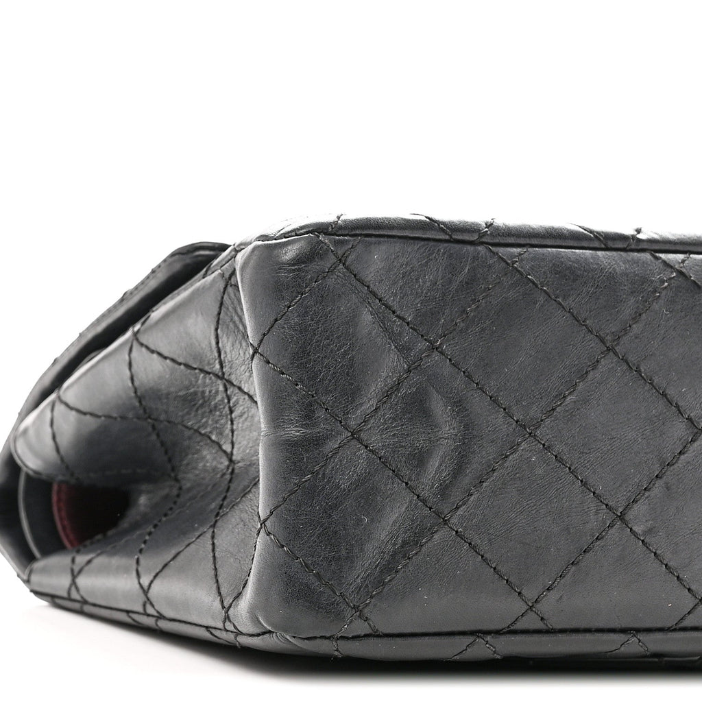 Aged Calfskin Quilted 2.55 Reissue 226 Flap Black