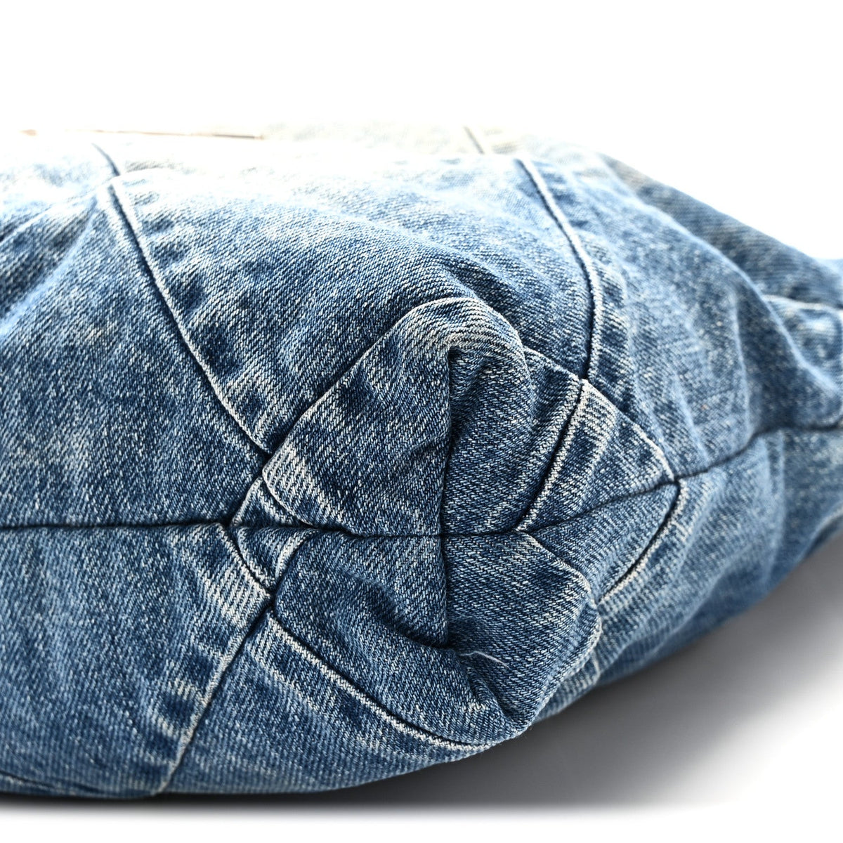Denim Quilted Small Chanel 22 Blue