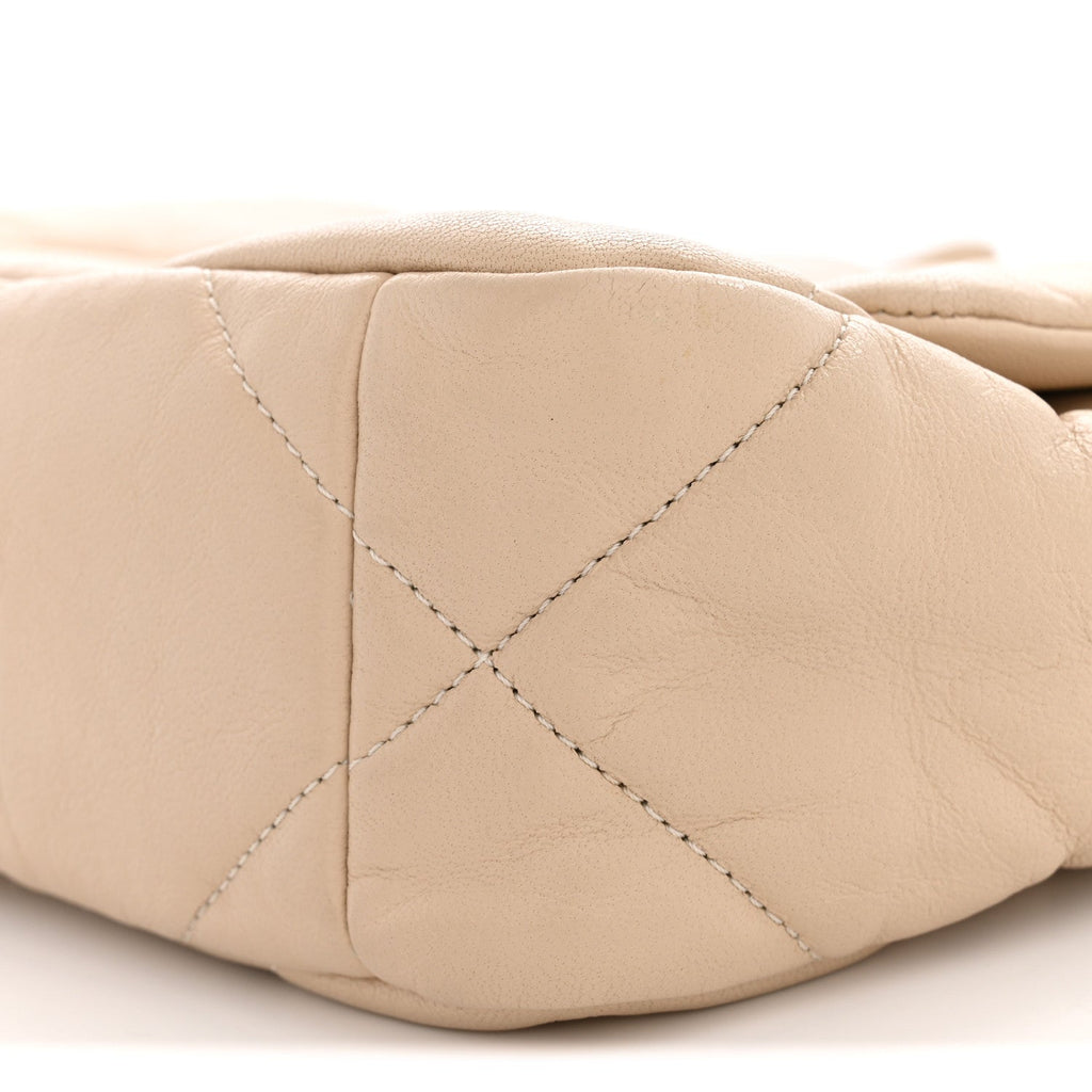Lambskin Quilted Medium Chanel 19 Flap Light Beige