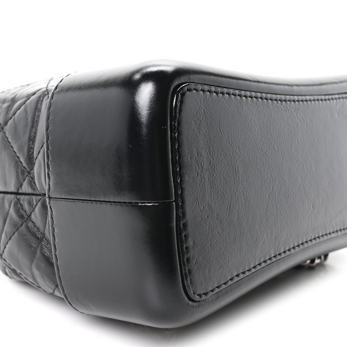 Aged Calfskin Quilted Small Gabrielle Backpack Black