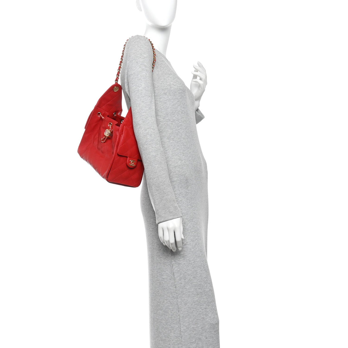 Caviar Quilted Small Chanel 25 Handbag Dark Red