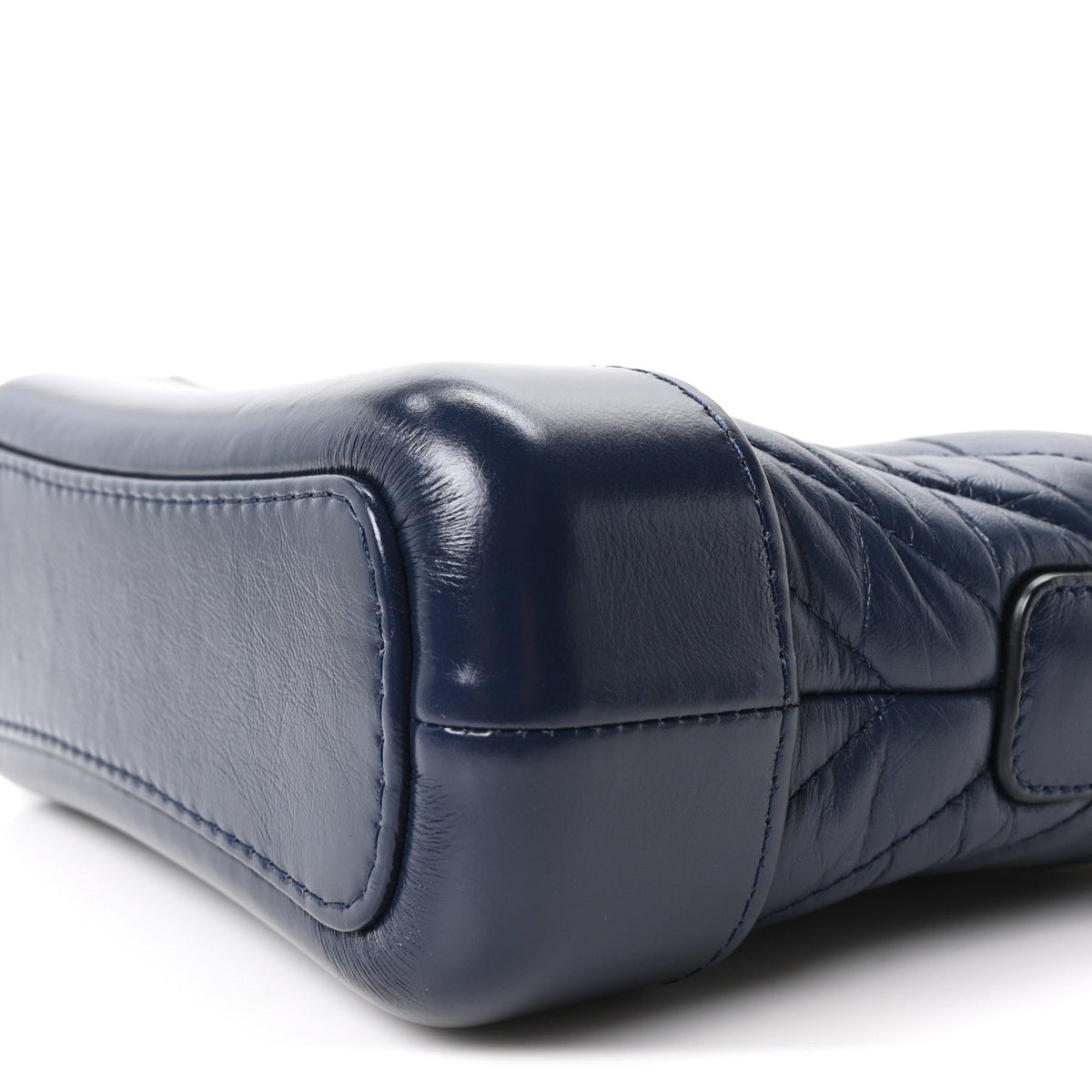 Aged Calfskin Chevron Quilted Small Gabrielle Hobo Blue