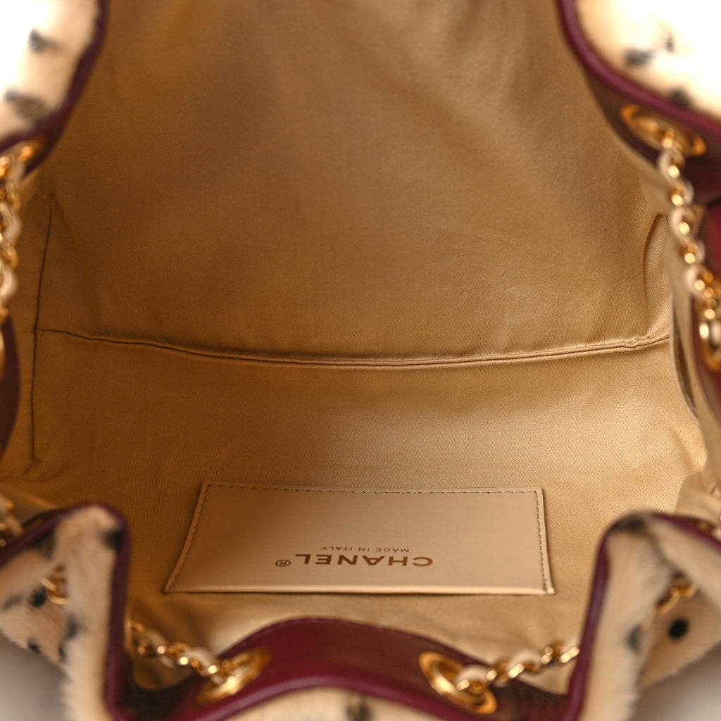 Pony Hair Mini Chanel 25 Handbag Beige Black