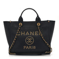 Caviar Small Studded Deauville Tote Navy