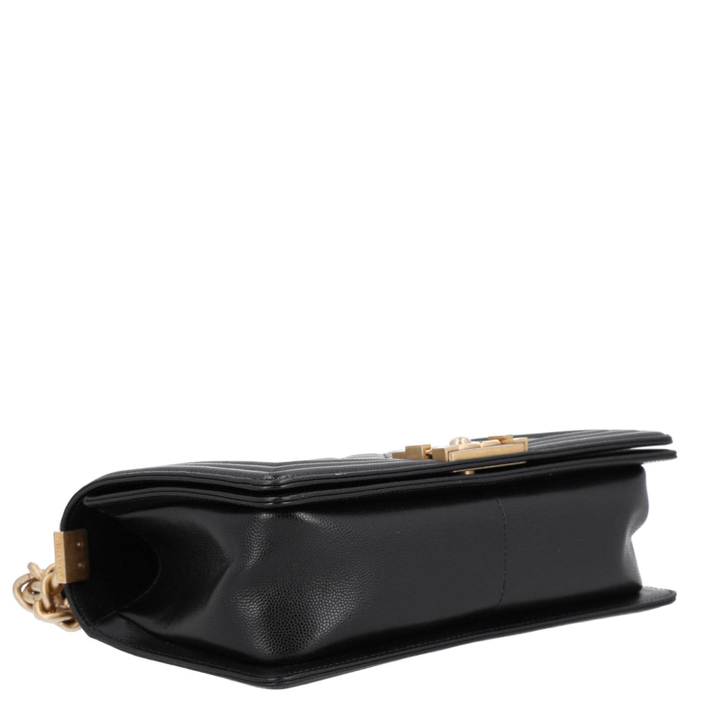 Caviar Quilted Medium Boy Flap Black