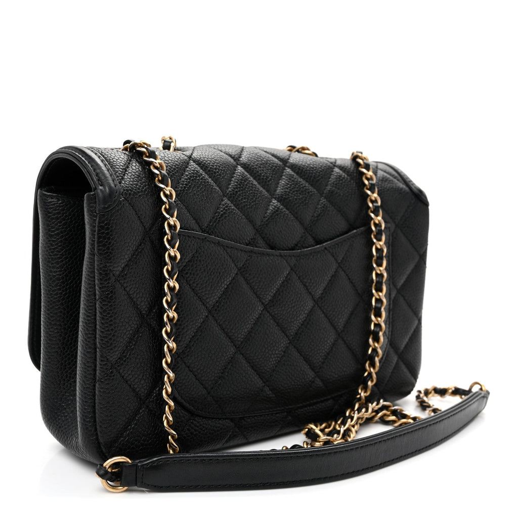Caviar Quilted Small CC Filigree Flap Black