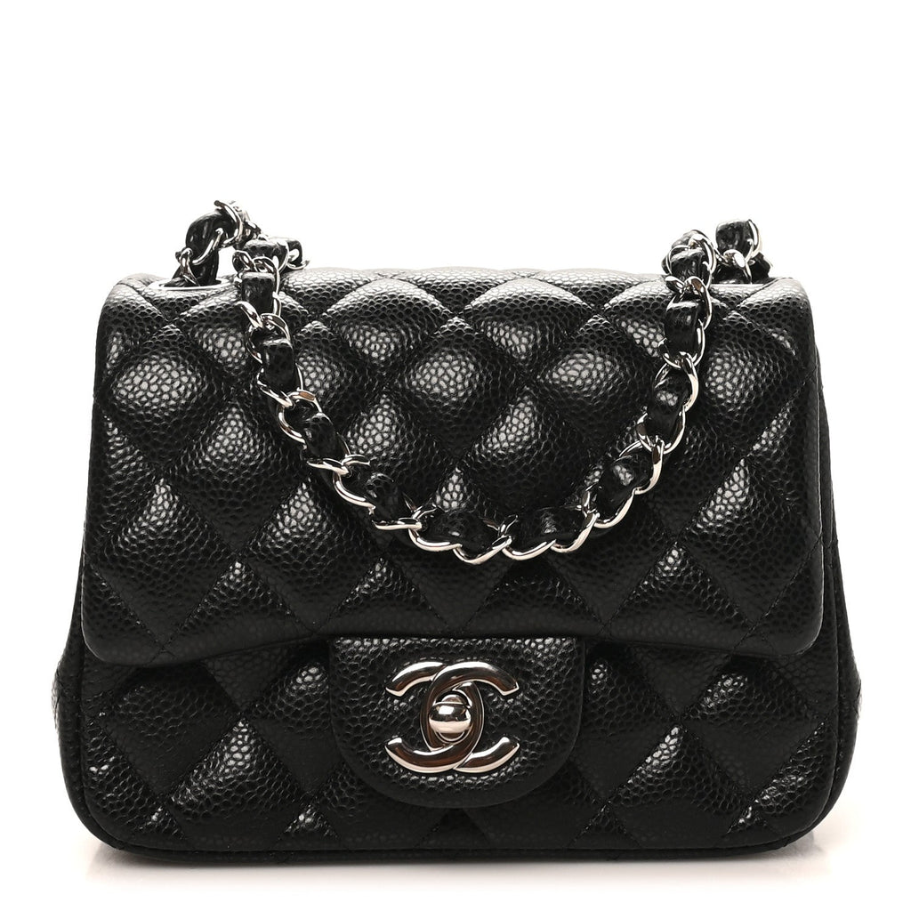 Caviar Quilted Mini Square Flap Black