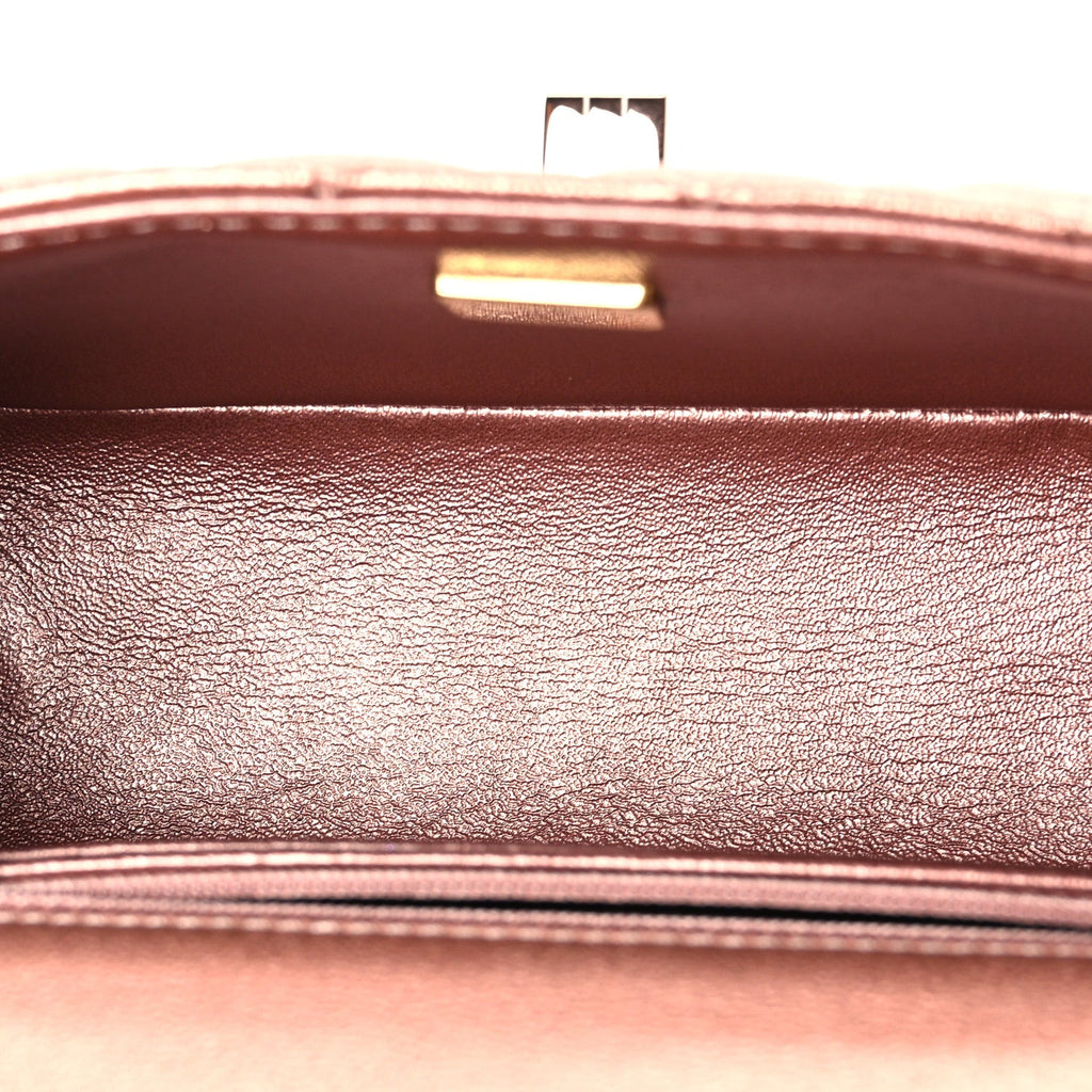 Metallic Grained Calfskin Quilted 2.55 Reissue Mini Flap Copper Pink Copper Pink