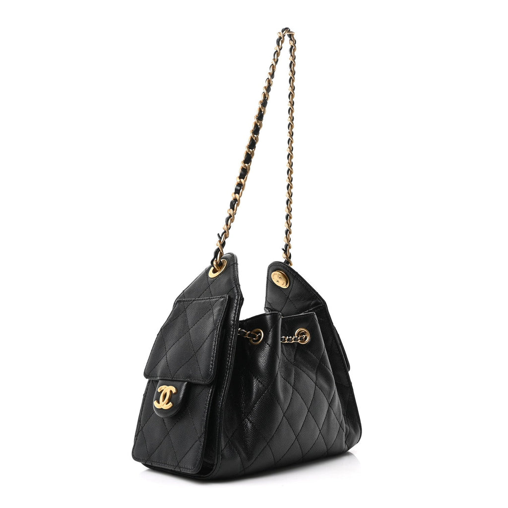 Caviar Quilted Mini Chanel 25 Handbag Black