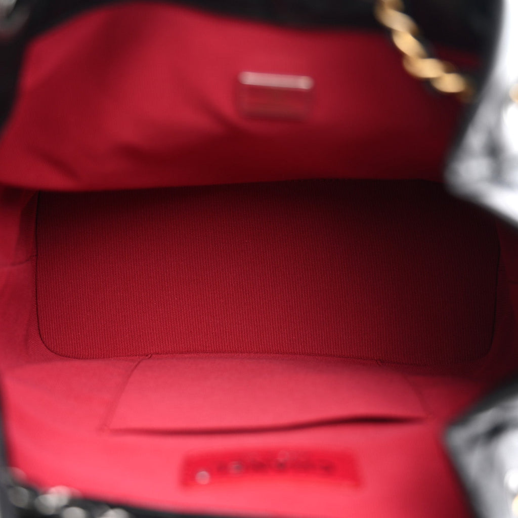 Aged Calfskin Quilted Small Gabrielle Backpack Black