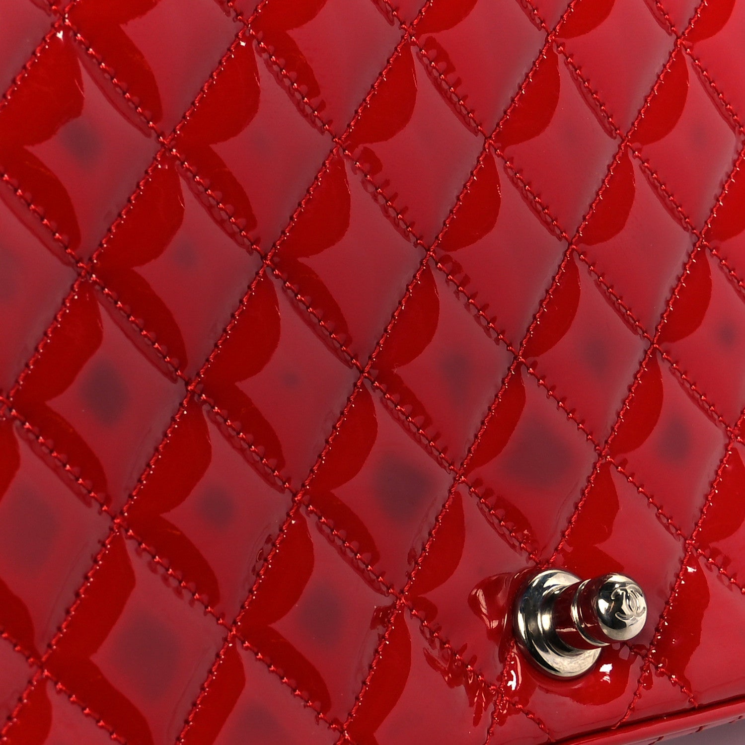 Patent Quilted Medium Coco Boy Flap Red