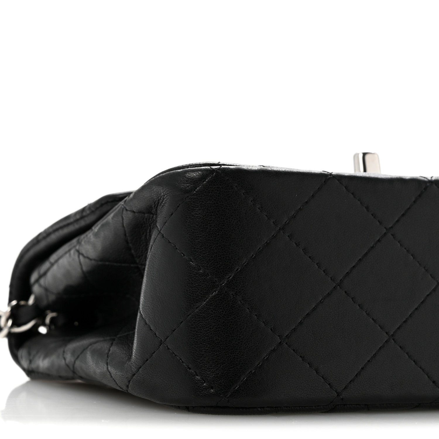 Lambskin Quilted Mini Square Flap Black