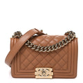 Caviar Quilted Small Boy Flap Brown